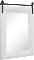 ALBAD Farmhouse Wood Framed Wall Mirror, Natural Wood and Framed Wall Mounted Bathroom Vanity Mirror for Farmhouse Decor, Vertical or Horizontal Hanging-Ruum Studio Home