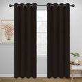 Easy-Going Blackout Curtains for Bedroom, Solid Thermal Insulated Grommet and Noise Reduction Window Drapes, Room Darkening Curtains for Living Room, 2 Panels (52x84 in,Dark Brown)-Ruum Studio Home