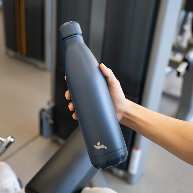Insulated Water Bottles,17 oz Double Wall Stainless Steel Vacumm Metal Flask for Sports Travel,Navy Blue-Ruum Studio Home