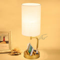 Dreamholder Touch Control USB Table Lamp, Upgraded 3-Way Dimmable Bedside Desk Lamp with USB C & A Charging Ports and AC Outlet, Nightstand Lamp for Bedroom, Dimmable Bulb Included, Gold-Ruum Studio Home