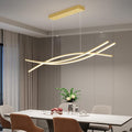 Modern Chandelier, Linear Pendant Light LED Dimmable Hanging Light Fixture, 3000K-6000K with Remote Control (Gold, 47IN)-Ruum Studio Home