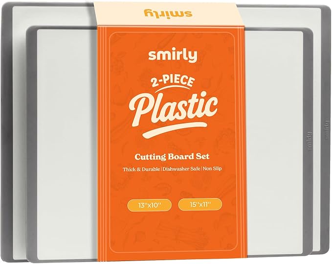 SMIRLY Plastic Cutting Board Set, Dishwasher Safe Plastic Cutting Boards Set for Kitchen, Cutting Boards for Kitchen - Plastic Chopping Board Set-Ruum Studio Home