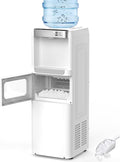 COWSAR 3-in-1 Water Cooler with Ice Maker, Hot & Cold Top Loading, Water Dispenser for 5 Gallon Bottle, 33LBS/24H Ice Maker with Child Safety Lock, White-Ruum Studio Home