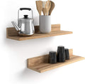 Mobili Fiver, Set of 2 Rachele Shelves, 23.62 in, Rustic Oak, Made in Italy-Ruum Studio Home
