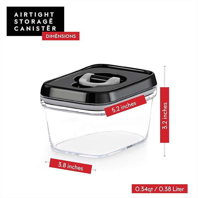 DWËLLZA KITCHEN Mini Airtight Food Storage Containers with Lids – Set of 6 Clear Plastic Small Pantry Containers for Spices, Candy, Nuts, Coffee or Tea, BPA-Free, Keeps Food Fresh & Dry-Ruum Studio Home