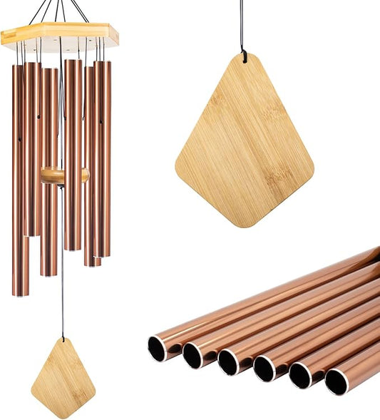 Wind Chimes Outdoor, Deep Tone Memorial Wind Chimes with Hook, Gifts for Mother's Day/Housewarming/Christmas, Patio, Garden, Yard, Home Decor, Copper-Ruum Studio Home
