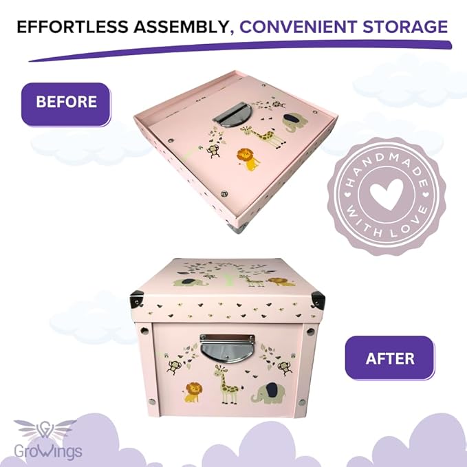 GroWings Baby Keepsake Box - Large Memory Storage for Newborns, Suitable for Boys and Girls, Strong, Durable, and Collapsible Gifts-Ruum Studio Home
