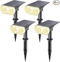 Linkind Solar Lights Outdoor Waterproof IP67, StarRay Dusk-to-Dawn Outdoor Solar Lights, 3 Lighting Modes Solar Spot Lights Outdoor for Garden, Yard, Landscape (Warm White, 4 Pack)-Ruum Studio Home