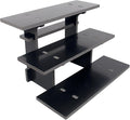 WANLIAN 3-Tier Straight Retail Table Display Stand, Portable Display Rack Shelves for Vendors, Craft Shows, Farmers Market, Pop Up Shop Countertop Black Risers for Display, Soap, Candles, Tumblers-Ruum Studio Home
