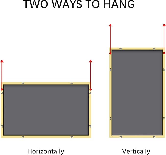 Gold Bathroom Mirror for Wall, 30x48 Inch Rectangle Mirrors with Metal Frame, Modern Vanity Wall Mirror Decor for Bathroom Living Room, Entryway Hangs Horizontal or Vertical-Ruum Studio Home