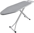 Ironing Board, Heat Resistant Cover Iron Board with Steam Rest, Non-Slip Foldable Ironing Stand. Heavy Sturdy Metal Frame Legs Iron Stand(13 * 34 * 53 Inches) (Silver Gray)-Ruum Studio Home