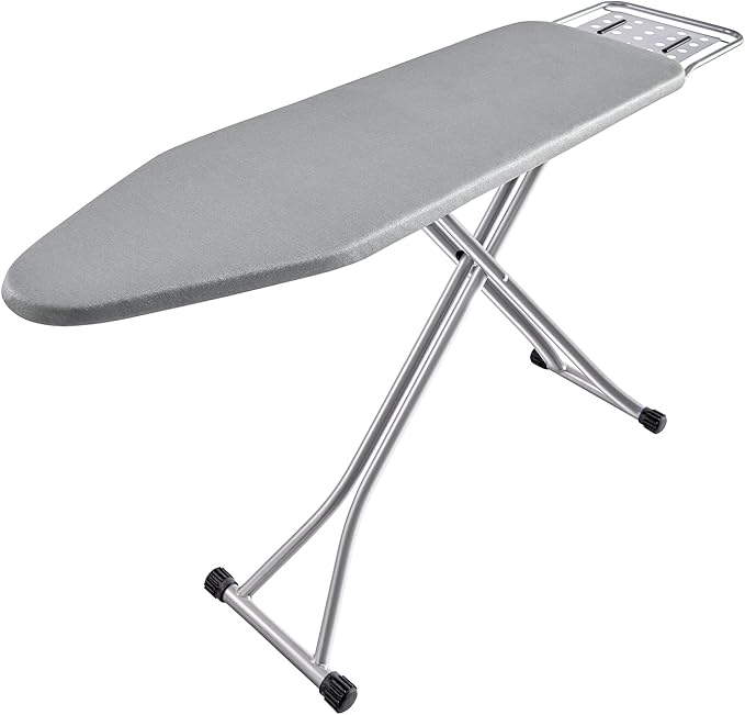 Ironing Board, Heat Resistant Cover Iron Board with Steam Rest, Non-Slip Foldable Ironing Stand. Heavy Sturdy Metal Frame Legs Iron Stand(13 * 34 * 53 Inches) (Silver Gray)-Ruum Studio Home