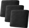 H.VERSAILTEX Velvet Stretch Couch Cushion Cover Plush Cushion Slipcover for Chair Loveseat Sofa Cushion Furniture Protector Seat Cushion Sofa Cover (3 Piece XL Sofa Cushion Covers, Black)-Ruum Studio Home