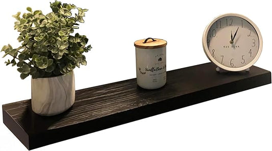 joelsantiques 24 Inch Wooden Floating Shelves for Wall - 24x8x2 in - Made of Natural Wood - Heavy Duty Rustic Wall Shelves for Bedroom - Perfect for Living Room, Kitchen - Mocha-Ruum Studio Home