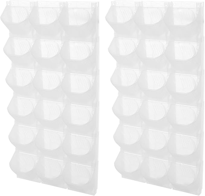 12Pieces 3-Pot Wall Planter Vertical Garden Plant Walls Wall Mounted Vertical Planter with Water-Storage Layer Stackable Wall-Mounted Flower Pot for Gardens, Balconies 180.78lbs Total Capacity (White)-Ruum Studio Home