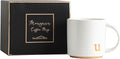 COLLECTIVE HOME - Monogram Ceramic Mugs, 15 oz Golden Initial Coffee Cups, Elegant Alphabet Tea Mugs, Elegant Personalized Mug with Gift Box, Luxurious Cups for Office and Home (u)-Ruum Studio Home