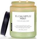 M&SENSE Eucalyptus & Mint Candles for Home Scented, 19.4oz 110 Hours Burn Soy Aromatherapy Candle Gift for Stress Relief, Meditation, Yoga, Relaxing SPA, Natural Soy Wax for Men and Women-Ruum Studio Home
