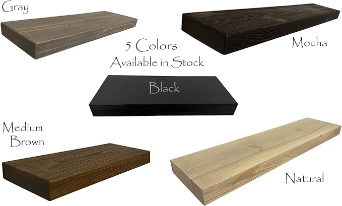 Joel's Antiques 30 Inch Wooden Floating Shelves for Wall - 30x8x2 in - Made of Natural Wood - Heavy Duty Rustic Wall Shelves - Made in USA - Perfect for Living Room, Kitchen - Mocha-Ruum Studio Home