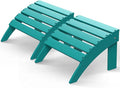 GREENVINES Adirondack-Ottoman | Set of 2 | HDPE Plastic | Outdoor Footrest | All Weather | Foot Rest | Foot Stool | Aqua | for Adirondack Chair | for Patio Backyard Pool-Ruum Studio Home