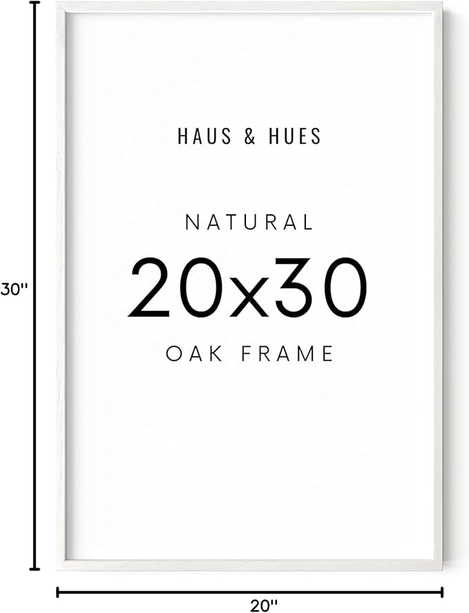 HAUS AND HUES 20 x 30 Frame -20 By 30 Picture Frame, 20x30 Poster Frame Wood, Big 20 Inch x 30 Inch Frame, Natural 30x20 Picture Frame, 20 x 30 Picture Frame (20x30 White Frame)-Ruum Studio Home