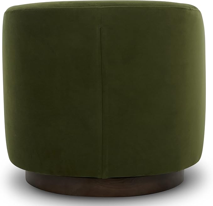 CHITA Swivel Accent Chair, FSC Certified Upholstered Velvet Barrel Chair for Living Room, Fully Assembled, Forest Green-Ruum Studio Home