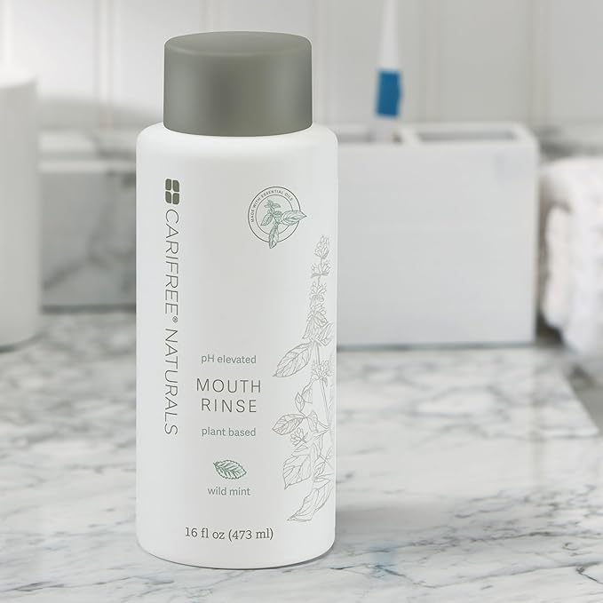 CariFree Naturals Mouth Rinse | pH Elevated, Fluoride-Free, with Magnolia Bark & Essential Oils, Organic Ingredients, Alcohol-Free, Dentist Recommended, Dentist Developed, Wild Mint Flavor, 16 fl oz-Ruum Studio Home