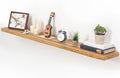 Floating Shelves for Wall, 48"x9.3" Rustic Solid Live-Edge Elm Wood Wall Shelves, Heavy-Duty Floating Shelves with Invisible Brackets for Living Room, Bedroom, and Kitchen, Natural Finish-Ruum Studio Home