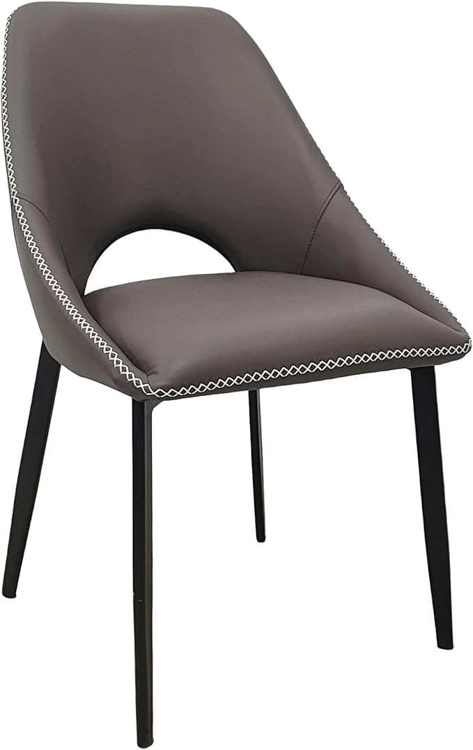 LeisureMod Amalfi Upholstered Fabric Dining Chair – Modern Side Chair with Iron Legs, Mid-Century Accent Chair for Dining Room or Kitchen-Ruum Studio Home