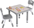 Toddler Table and Chair Set, Height Adjustable-Upgrade Kids Table and 2 Chairs for Ages 3-8, Multi-Activity Toddler Play Table with Graffiti Desktop for Home/Daycare/Classroom-Ruum Studio Home