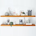 Homeforia Floating 60 inch Oak Shelves, High End Solid Real Wood 60inch Floating Shelf for Wall Mounted, Honey Oak Wooden 60in Large Floating Shelves, Heavy Duty Bracket, 60 X 6.5 X 1.75 in, Set of 2-Ruum Studio Home