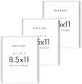 HAUS AND HUES 8.5x11 White Metal Picture Frames - Features Premium Aluminum, Shatterproof Plexiglass - Perfect for Diplomas, Documents, Certificates (8.5x11 in, White, Set of 3)-Ruum Studio Home