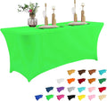IVAPUPU 6FT Table Cloth for Rectangular Fitted Events Stretch Green Table Covers Washable Cover Spandex Tablecloth Protector for Party, Wedding, Cocktail, Banquet, Festival-Ruum Studio Home