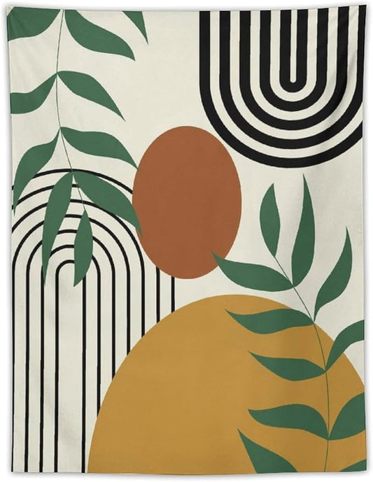 ICMOLYYENLO Boho Plant Aesthetic Tapestry, Abstract Medieval Arch Sun Home Aesthetic Wall Hanging For Bedroom Living Room Dormitory Tapestry 30x40 Inches-Ruum Studio Home