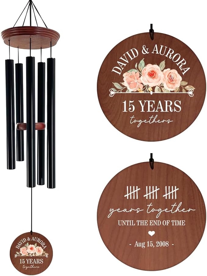 ASTARIN Personalized 20th 50th Anniversary Wind Chime, Happy Anniversary Wedding Valentine's Day Gift for Wife Husband Men Women Sister, Golden Anniversary Keepsake Decorations for Parents Couples-Ruum Studio Home