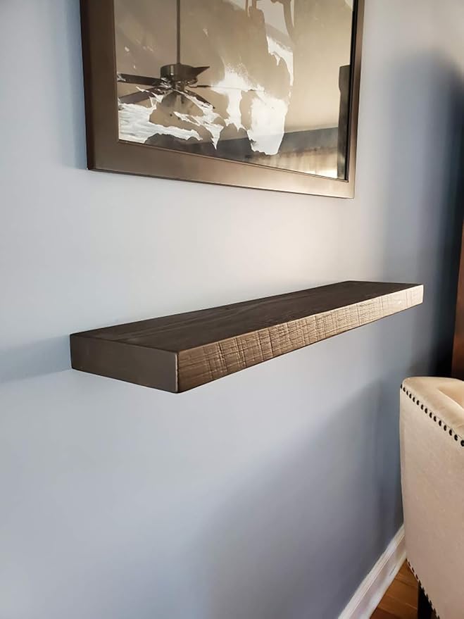 Joel's Antiques 48 Inch Wooden Floating Shelves for Wall - 48x8x2 in - Made of Natural Wood - Long Heavy Duty Rustic Wall Shelves for Bedroom - Perfect for Living Room, Kitchen - Mocha-Ruum Studio Home