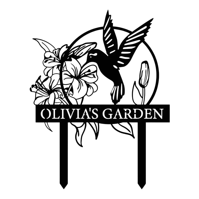 Personalized Garden Signs | Garden Stake Metal Sign | Custom Garden Sign | Customized Bird Garden Name Sign Yard Sign| Garden Signs Decorative Outdoor | Personalized Camping Gifts-Ruum Studio Home