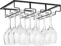 Wine Glass Rack - Under Cabinet Stemware Wine Glass Holder Glasses Storage Hanger Metal Organizer for Bar Kitchen Black-Ruum Studio Home
