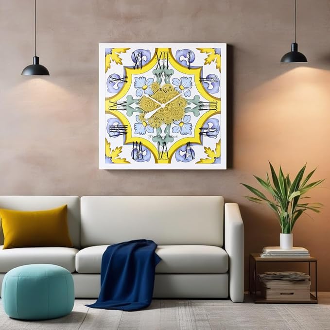 The Gears Clock Wall Clock Italy Collection with Moving Gears (Minori, 36 inch Square)-Ruum Studio Home