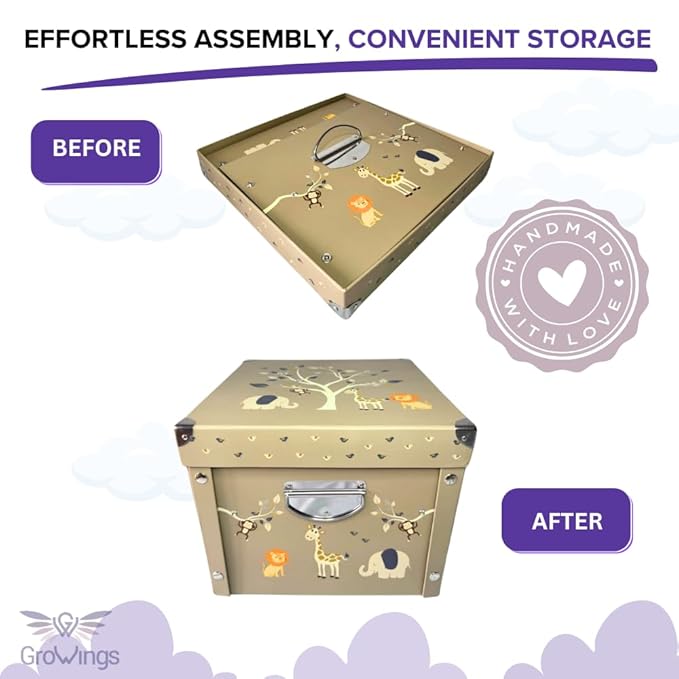 GroWings Baby Keepsake Box - Large Memory Storage for Newborns, Suitable for Boys and Girls, Strong, Durable, and Collapsible Gifts-Ruum Studio Home