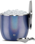 SNOWFOX XL Premium Vacuum Insulated Double Wall Stainless Steel Ice Bucket with Lid/Scoop,Bar Accessories,Large Elegant Party Bucket,Chills Several Bottles,Beautiful Entertaining Supplies,7 Liter,Blue-Ruum Studio Home
