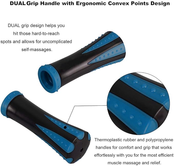 Yansyi Muscle Roller Stick for Athletes - Body Massage Stick - Release Myofascial Trigger Points Reduce Muscle Soreness Tightness Leg Cramps & Back Pain for Physical Therapy & Recovery (Blue 1)-Ruum Studio Home