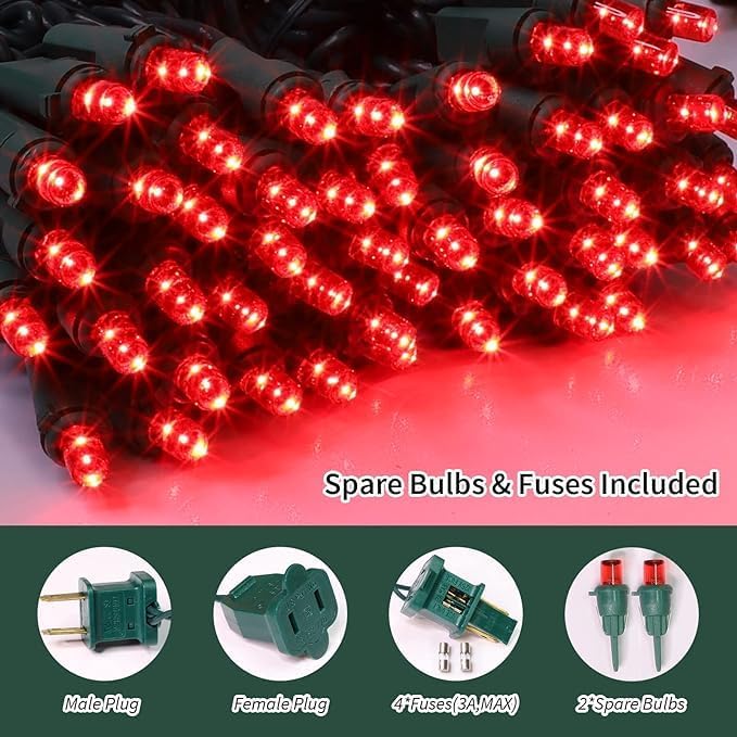 60 Count Red -String Lights - LED Christmas Lights, Mini led Lights for Indoor Outdoor Home Holiday Party Wedding Independence Day Decoration-Ruum Studio Home