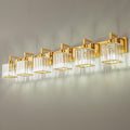 Modern Crystal Bathroom Vanity Light - 6-Lights Gold Brushed Brass Finish Wall Lamp-Ruum Studio Home