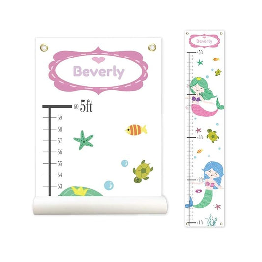 Sungwon Personalized Kids Canvas Growth Chart, Mermaid-Ruum Studio Home