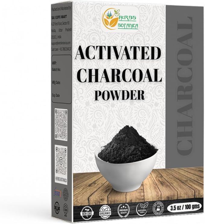 Activated Charcoal Powder 100% Food Grade, Natural Detoxifier for Teeth Whitening, Digestive Health, Face Masks, DIY Skincare, Detox Drinks & Bug Bite Relief 3.5 oz Pack-Ruum Studio Home