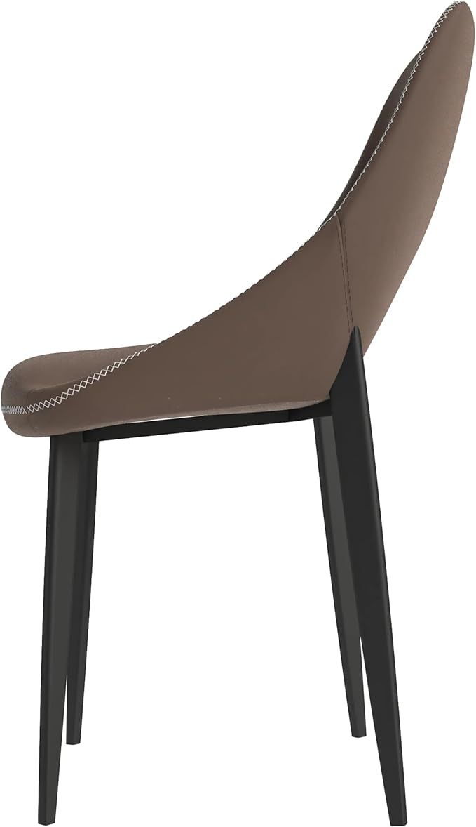 LeisureMod Amalfi Upholstered Fabric Dining Chair – Modern Side Chair with Iron Legs, Mid-Century Accent Chair for Dining Room or Kitchen-Ruum Studio Home