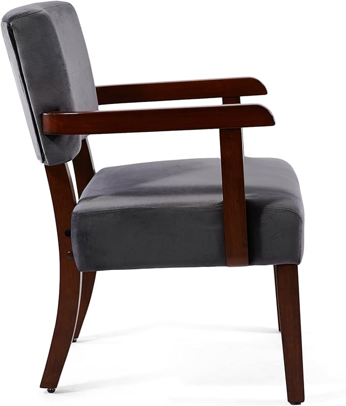 Accent Chair Set of 2 with Table, Living Room Chairs with VelvetSoft Seat and Armrests for Living Room Bedroom Reading Room Waiting Room (Greyvelvet)-Ruum Studio Home