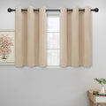 Easy-Going Blackout Curtains for Bedroom, Solid Thermal Insulated Grommet and Noise Reduction Window Drapes, Room Darkening Curtains for Living Room, 2 Panels (42x36 in, Beige)-Ruum Studio Home