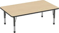 Factory Direct Partners FDP Rectangle Activity School and Classroom Kids Table (36 x 60 inch), Toddler Leg, Adjustable Height 15-24 inches - Maple Top and Black Edge-Ruum Studio Home