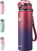 Enerbone 24 oz Insulated Water Bottle, Stainless Steel Bottle with Carrying Strap, Double-Wall Vacuum Insulation Design, Leakproof Sports Bottle with Straw, Keep Drinks Cold or Hot for Hours-Ruum Studio Home